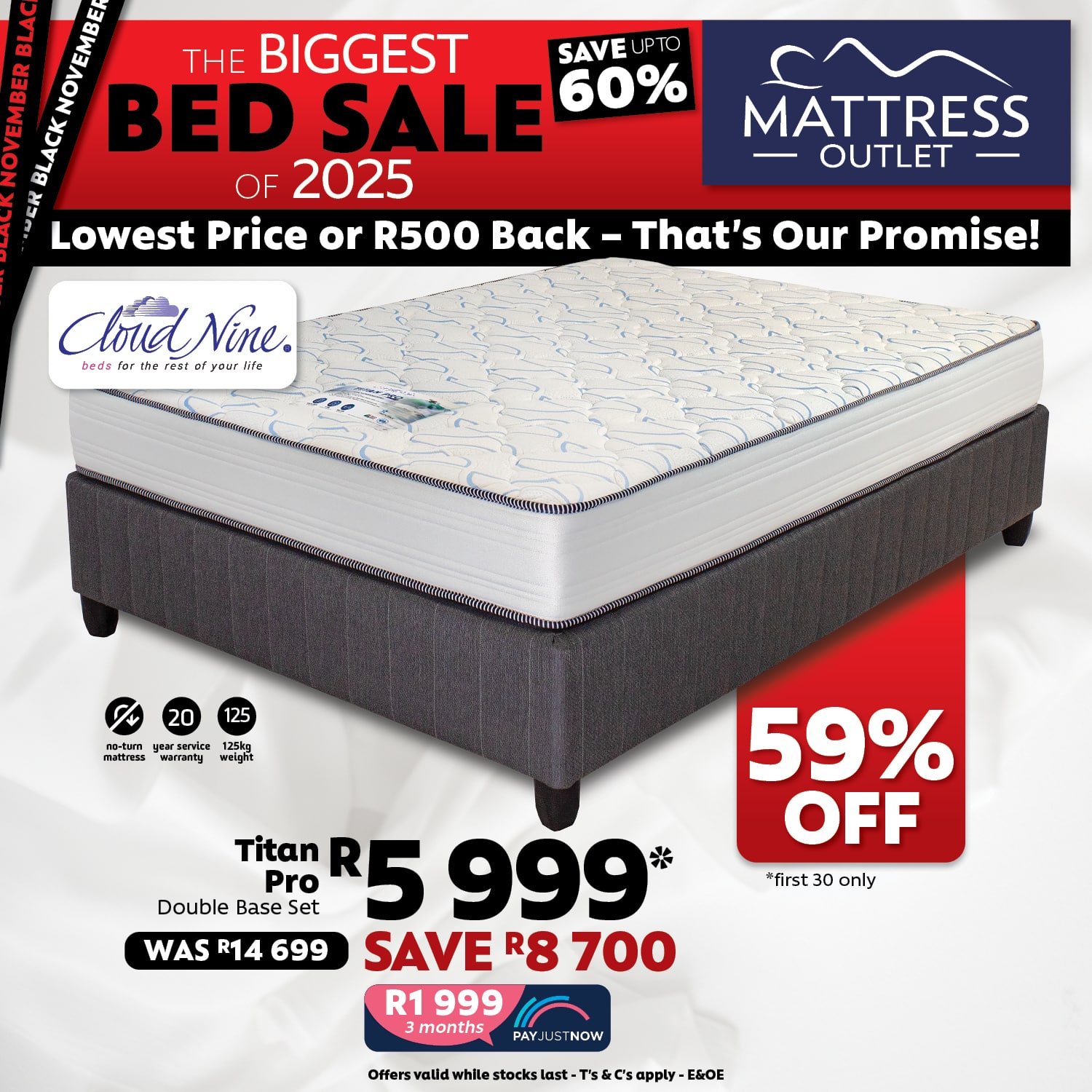 Cloud Nine, Titan Pro, Base and Mattress - Image 2