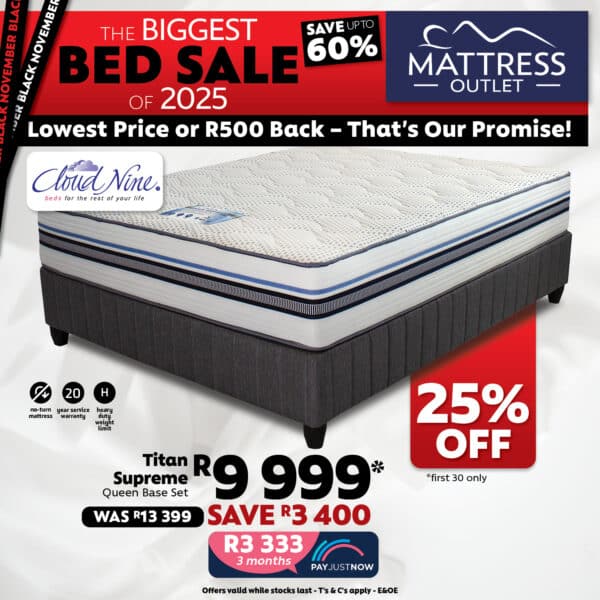 Cloud Nine, Titan Supreme, Base and Mattress - Image 2
