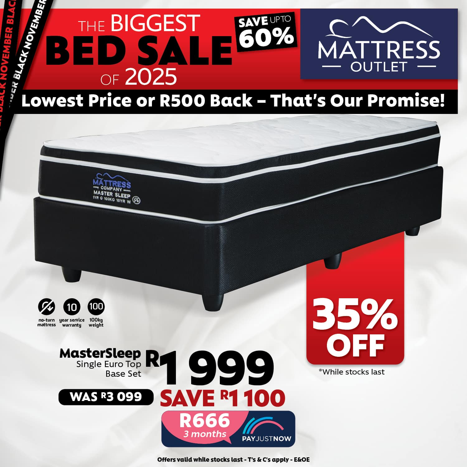 Master Sleep, Euro Top, Base and Mattress - Image 3
