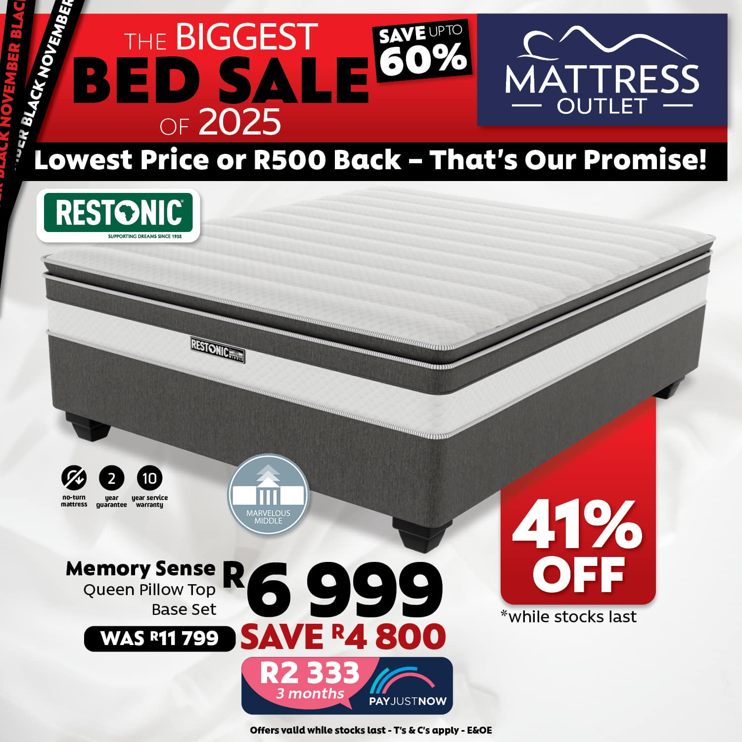 Restonic Memory Sense Base and Mattress - Image 4